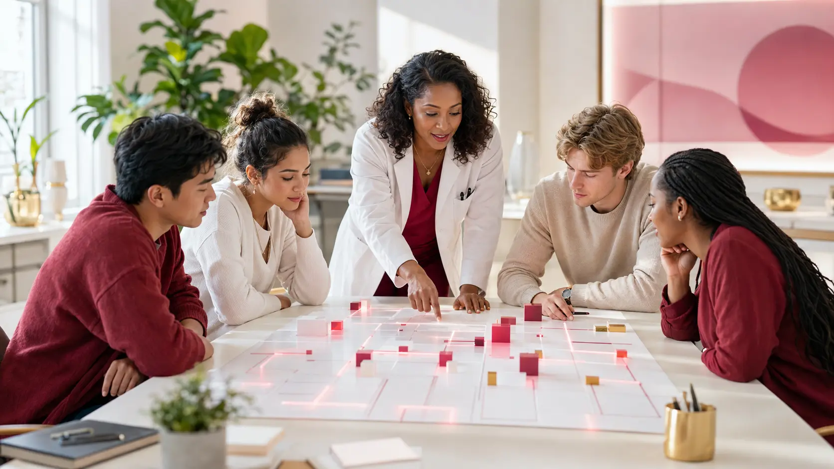 A wordless Heart Spark learning scene illustrating scheduling